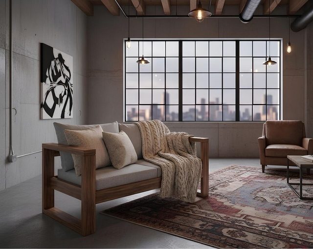Диван двухместный из набора «Палермо loft сн-7.3»